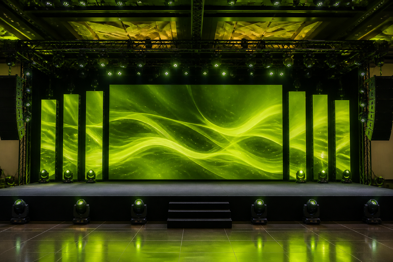 Palco moderno com painéis de LED